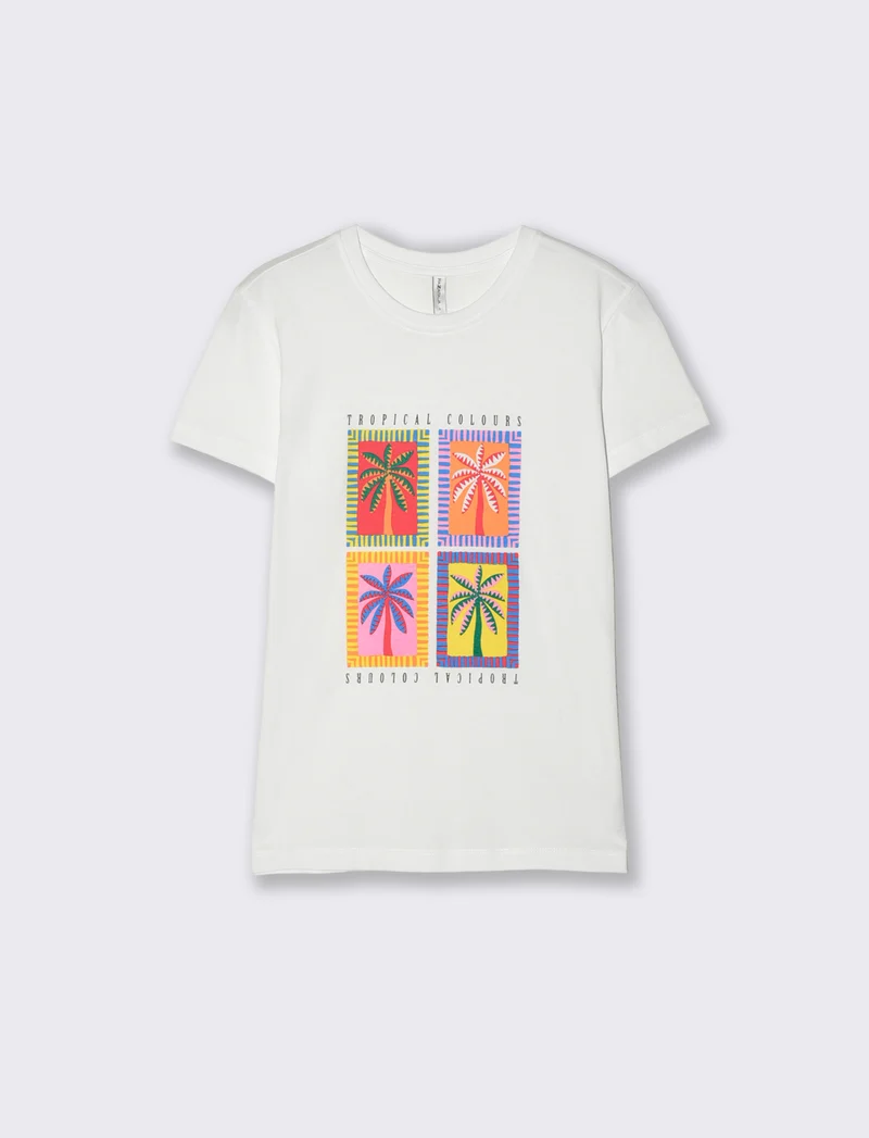 T-Shirt Mezza Manica con Stampa Frontale - var 1