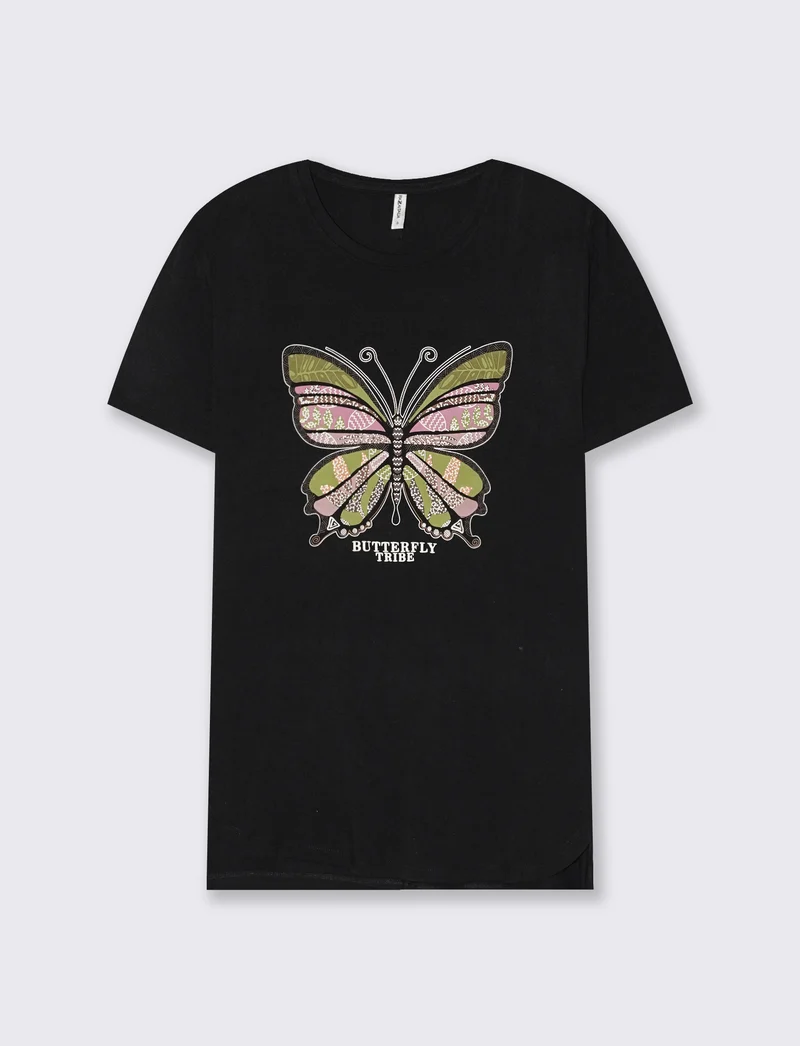 T-Shirt Manica Corta Girocollo con Stampa - var 1