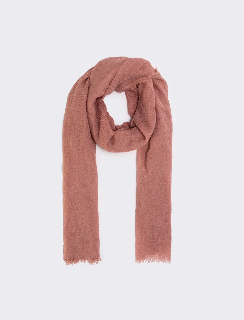 Foulard unito con frange eleganti - Rosa antico