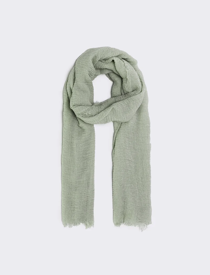 Foulard unito con frange eleganti - Verde