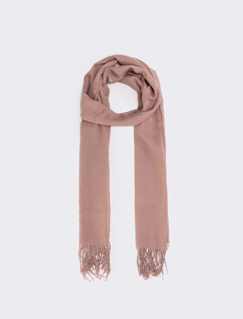 Foulard con frange unito elegante - Rosa