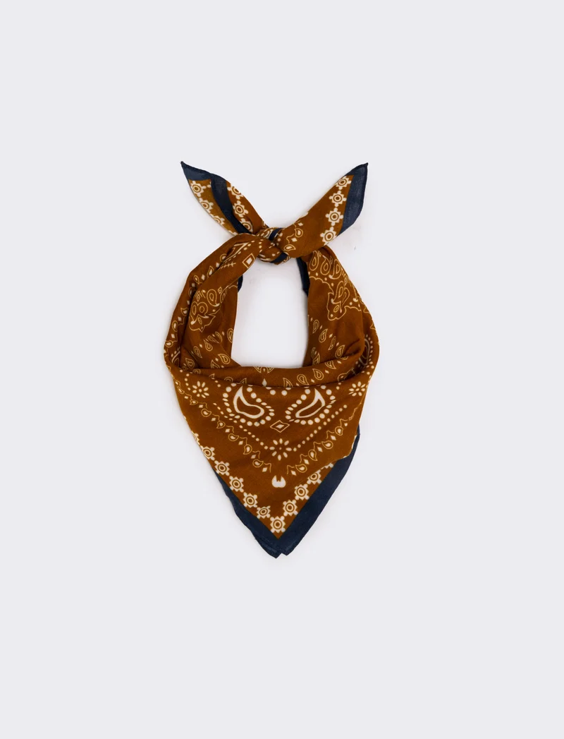 Foulard stampato con anello - Ocra