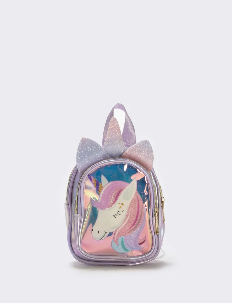 Zainetto unicorno con orecchie glitter - Lilla