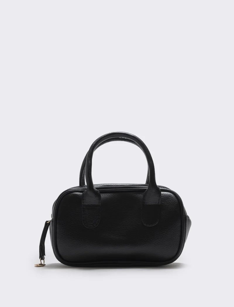 Bauletto rettangolare con manici per bambina - Nero
