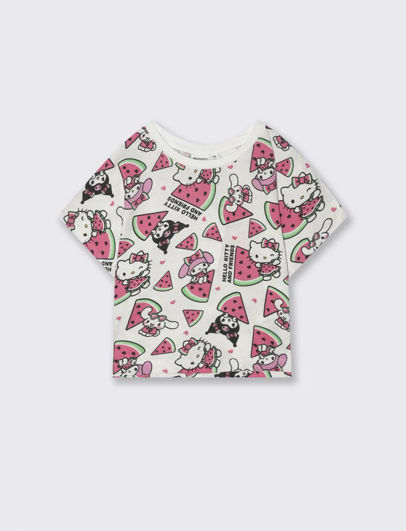 T-shirt estiva Hello Kitty in cotone - Fantasia
