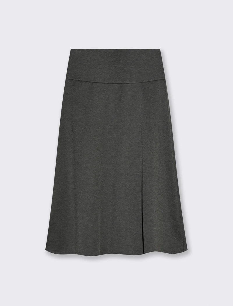 Gonna midi in maglia - Grigio mel.