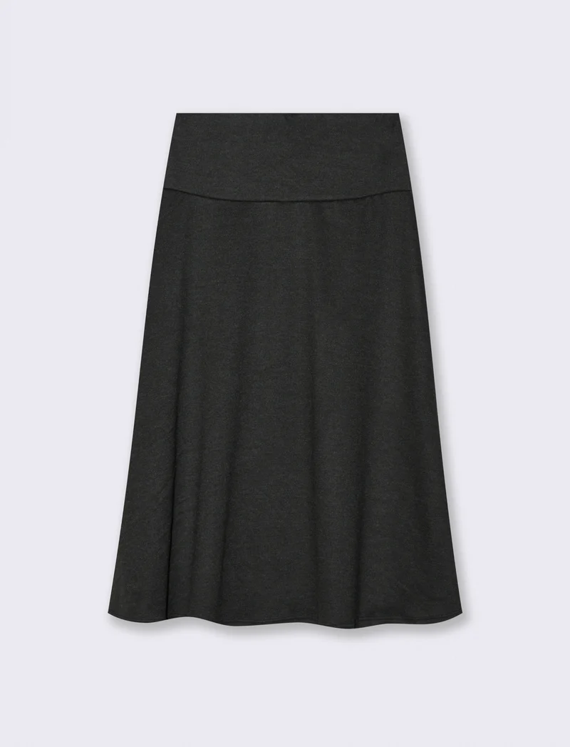 Gonna midi in maglia - Nero