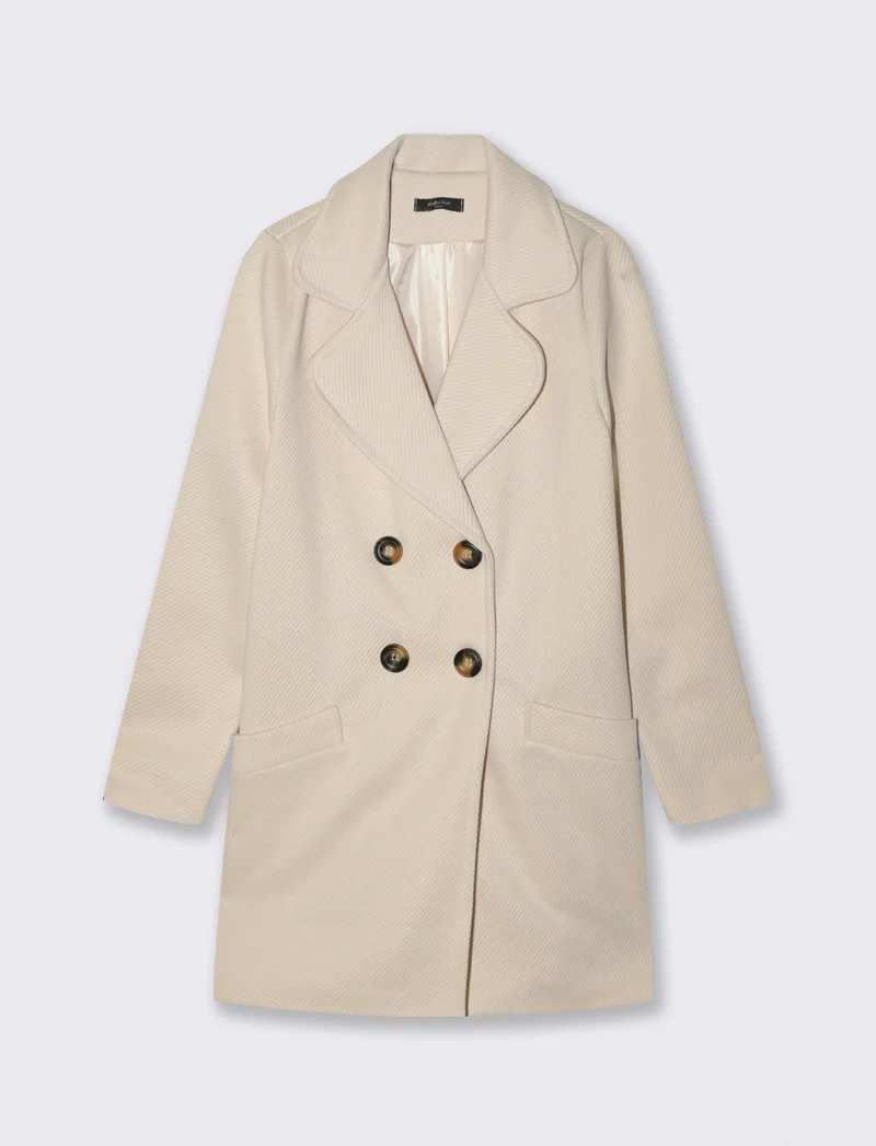Cappotto doppio petto - Vaniglia