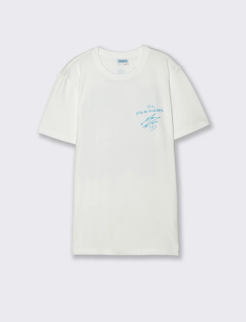 T-shirt Jersey Premium D10S Stampa - Bianco