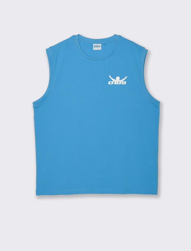 T-shirt senza maniche con stampa D10S - Bluette