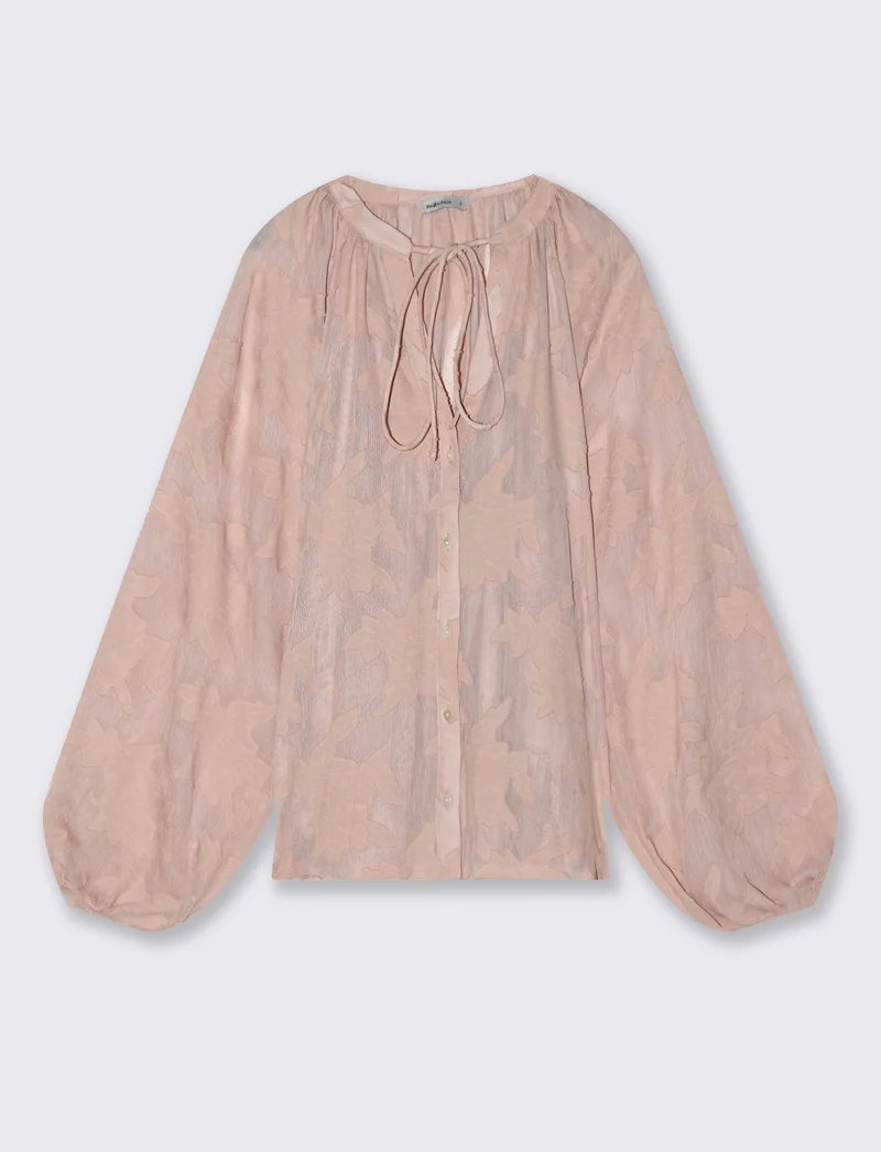 Blusa Manica Lunga con Bottoni Madreperla - Rosa chiaro