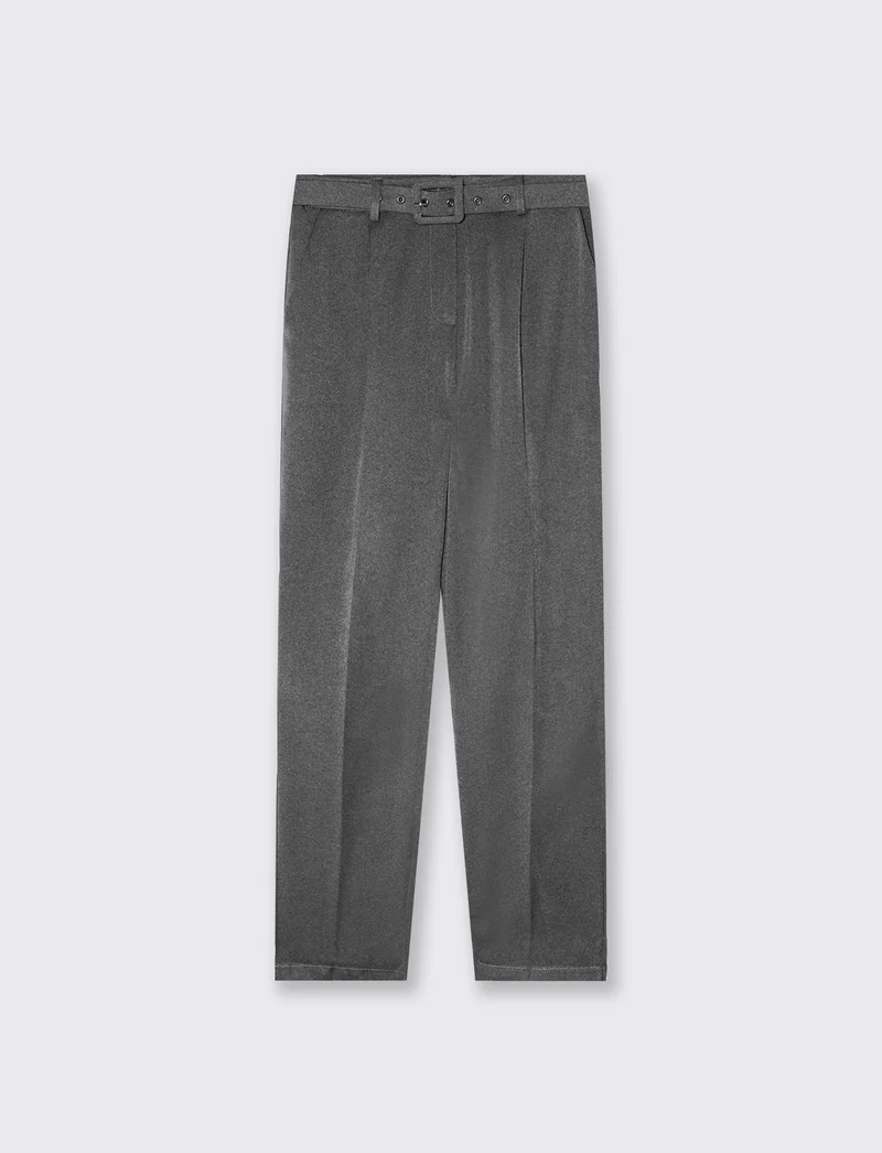Pantalone a zampa con cintura - Grigio scuro