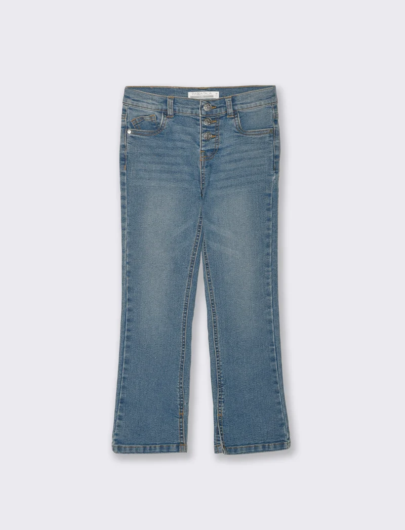Jeans flare fit elastico per bambina - Denim