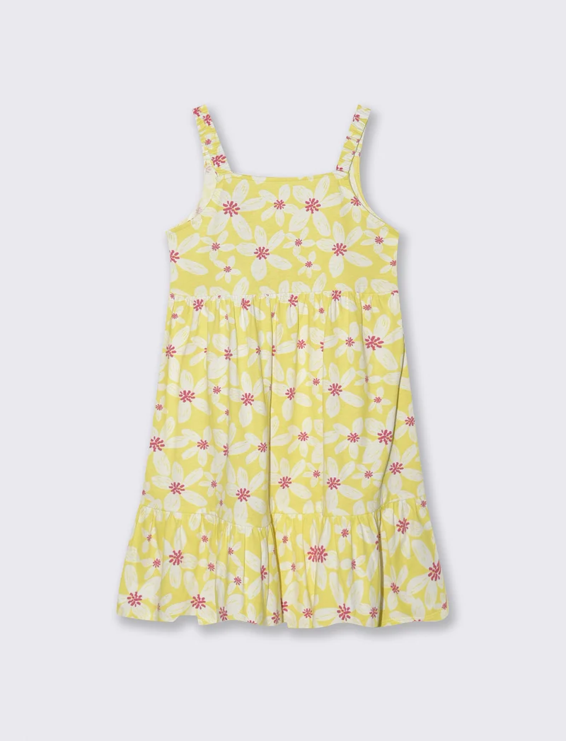 Abito da bambina in fresco cotone - Giallo
