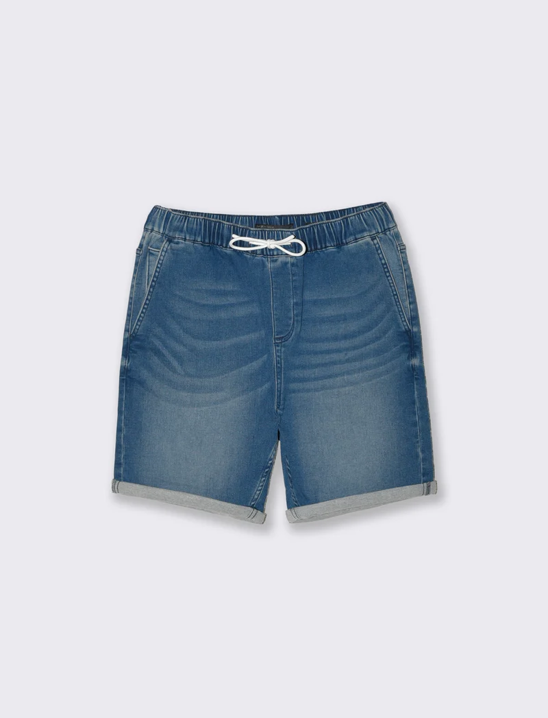 Bermuda in knitting effetto denim fit - Denim