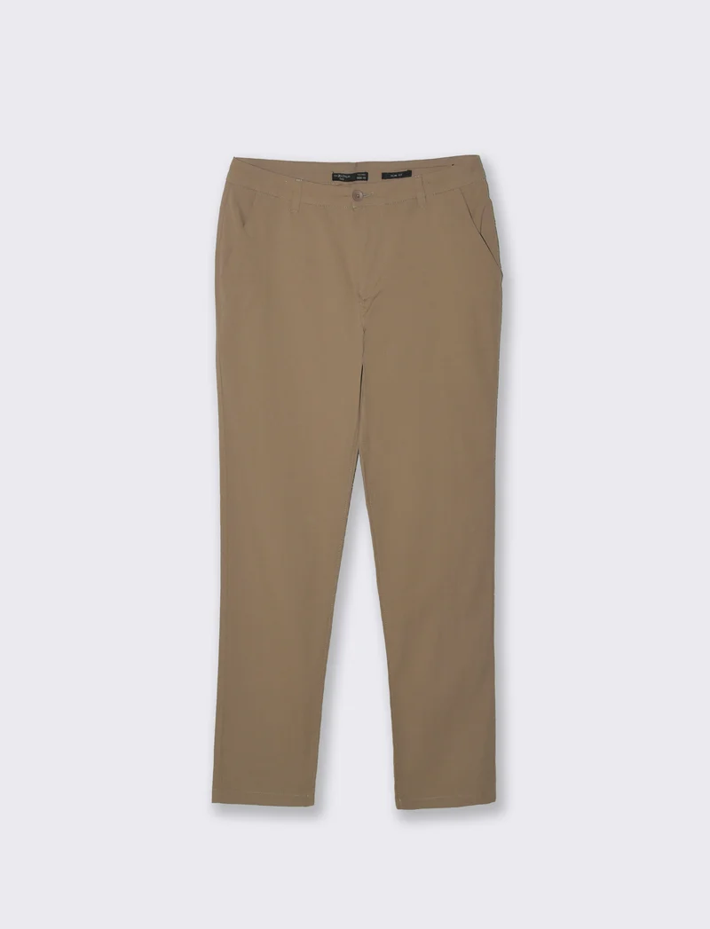 Pantaloni Chino Slim Fit in Cotone Ottoman - Verde kaki