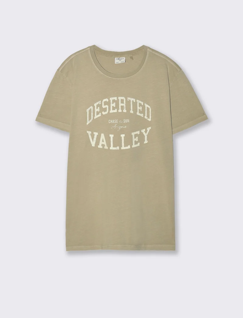 T-shirt Acid Wash in Cotone Jersey - Grigio stone