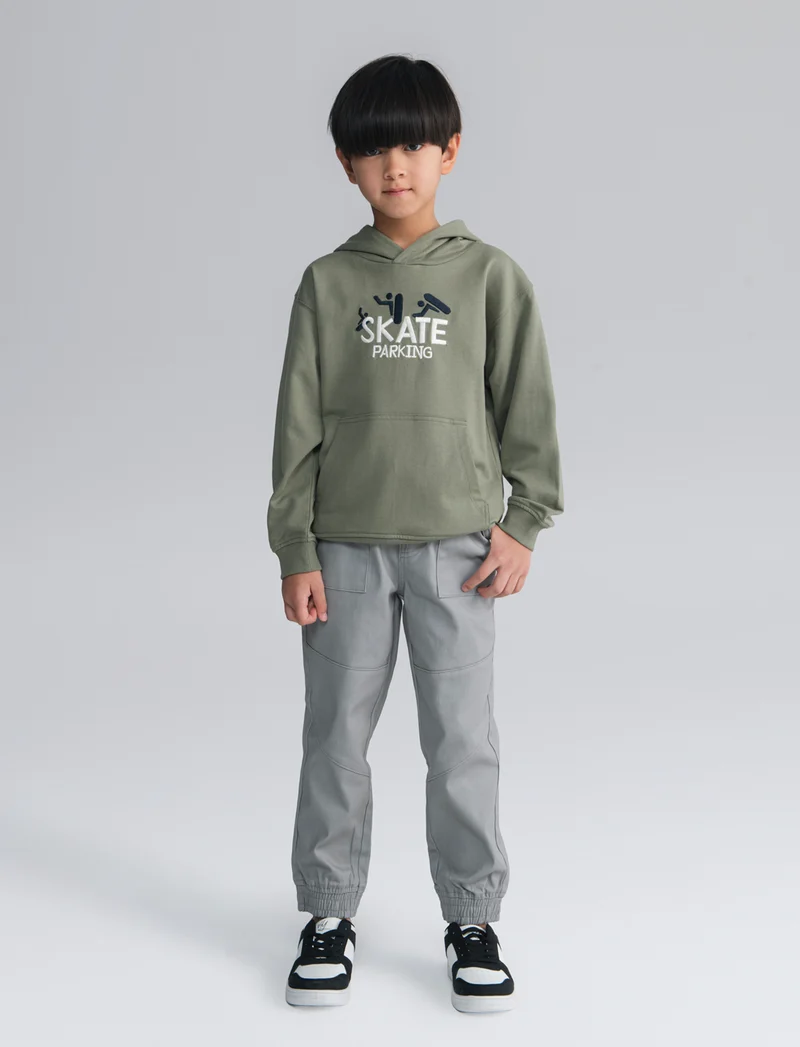 Pantaloni Jogger in Cotone Elastico - Grigio