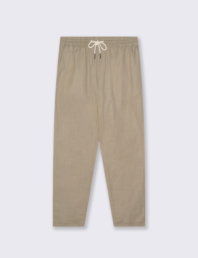 Pantaloni Chino Jogger in Cotone Slub - Verde kaki