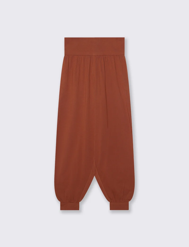 Pantalone Odalisca in Cotone con Cintura - Cognac