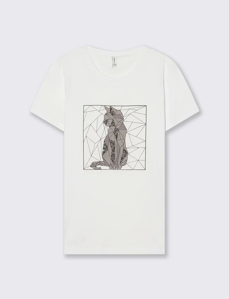 T-Shirt in Cotone con Stampa Frontale - var 3
