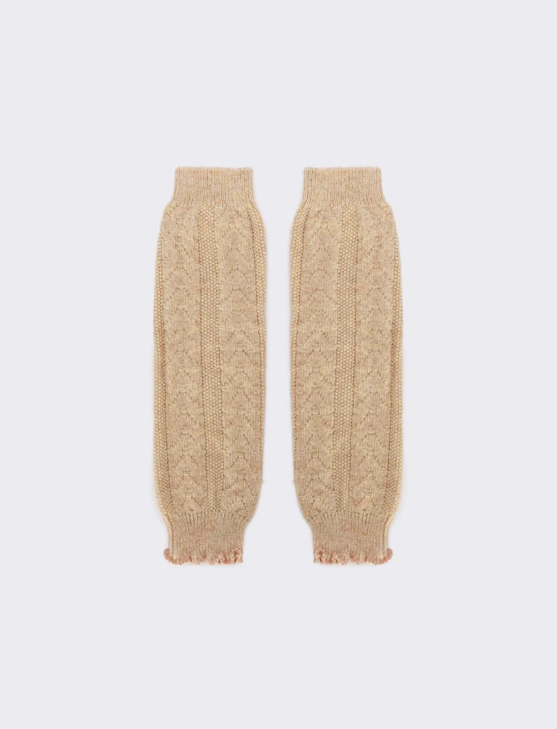 Scaldamuscoli con trecce bambina - Beige