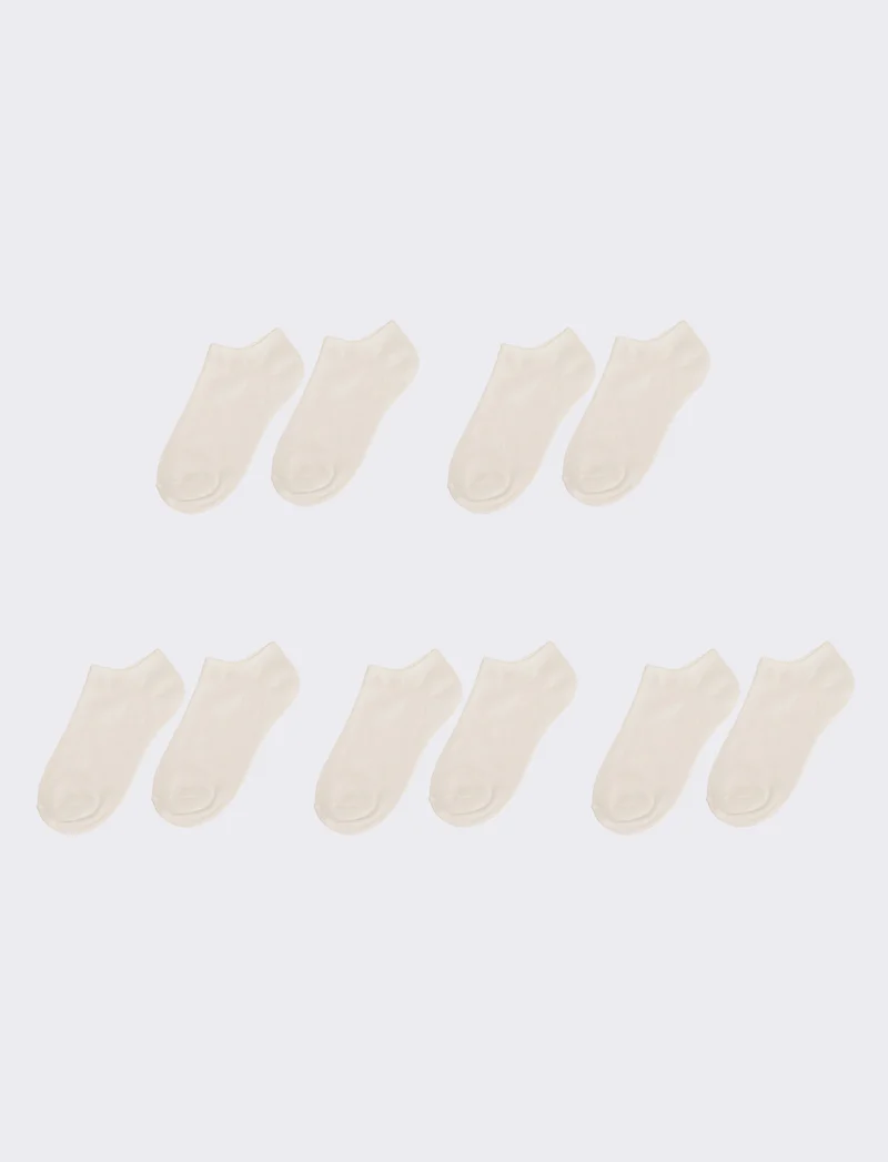 Calzino donna 5 paia sneakers - Bianco