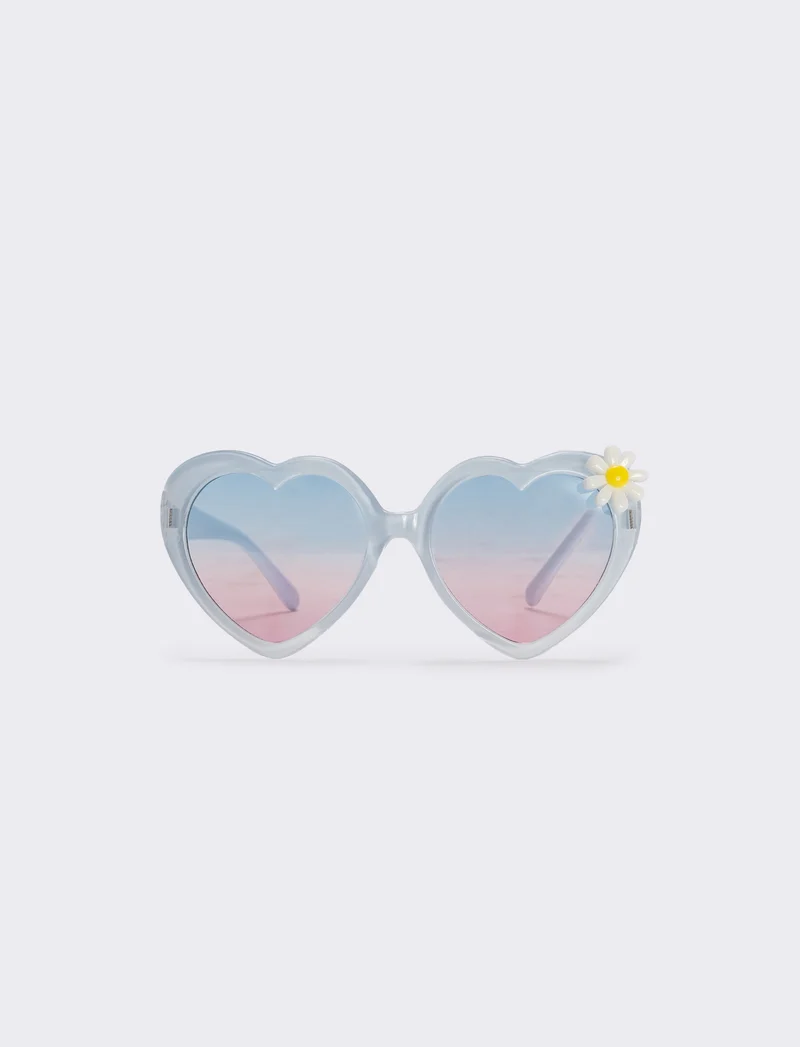 Occhiali sole cuore per bambina - Celeste