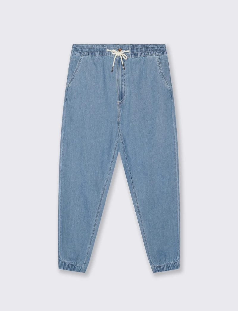 Jeans Chino Jogger Leggero e Slavato - Denim