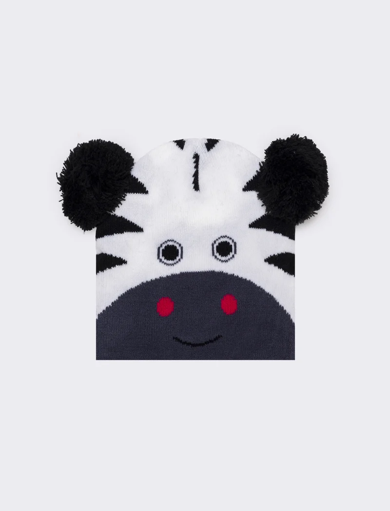 Cappello bambino stampa animali - Bianco-nero