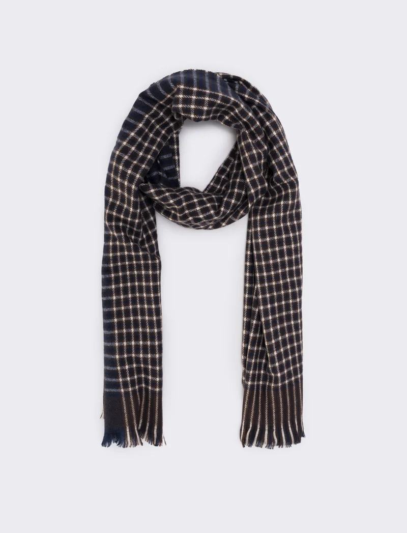 Sciarpa uomo quadri 180x70 - Blu