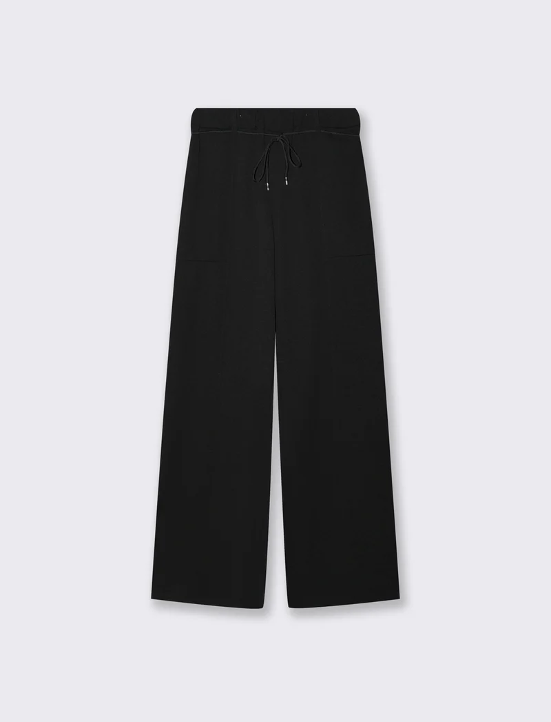 Pantalone con cintura e tasconi - Nero