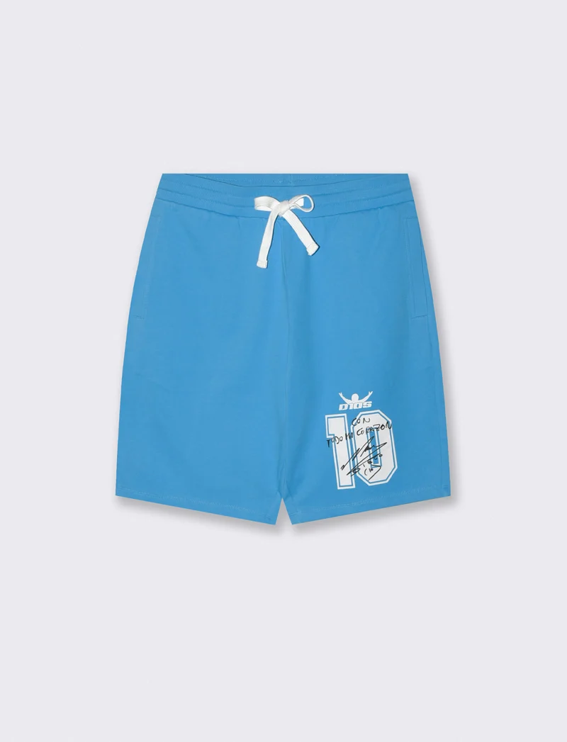 Bermuda in felpa con stampa D10S - Bluette