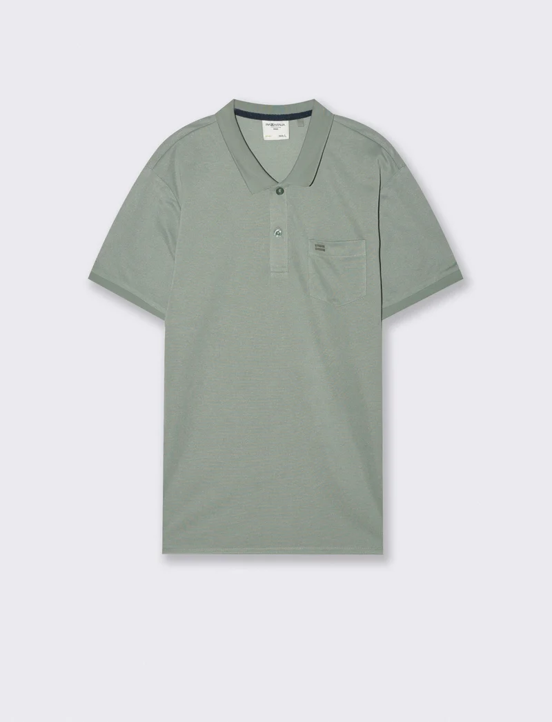 Polo basica con taschino e maniche corte - Verde