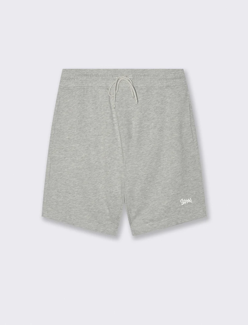 Bermuda in felpa con vita jogger - Grigio mel.