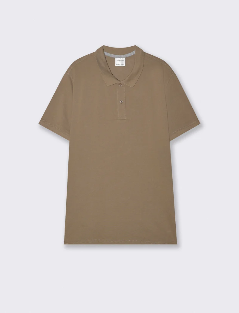 Polo Basica Regular Fit in Piquet - Verde kaki