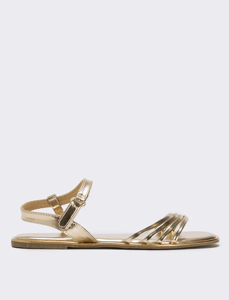 Sandalo oro con fascette da bambina - Oro