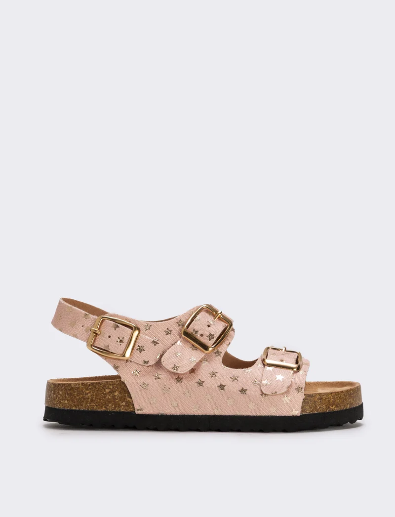 Sandalo rosa con stelline per bambina - Rosa