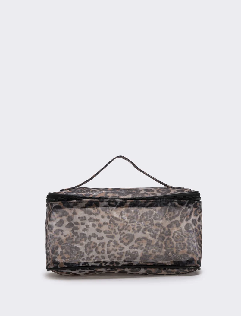 Beauty case in rete elegante - Leopardato