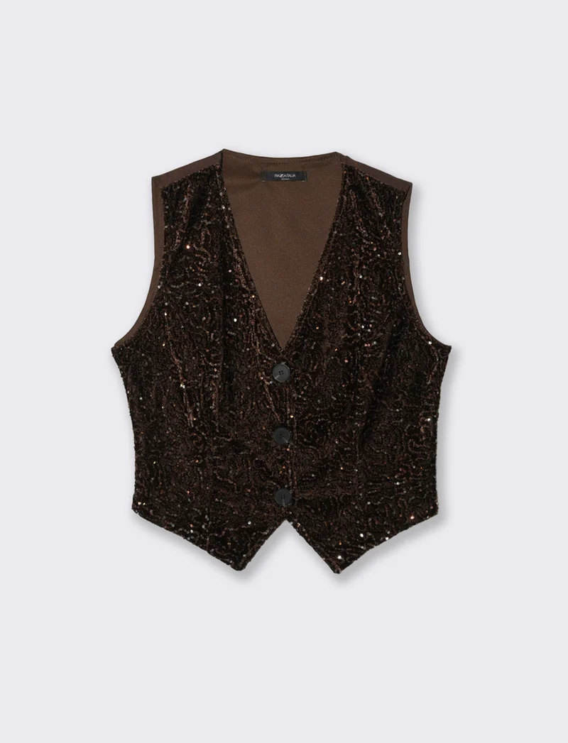 Gilet in paillettes - Moro