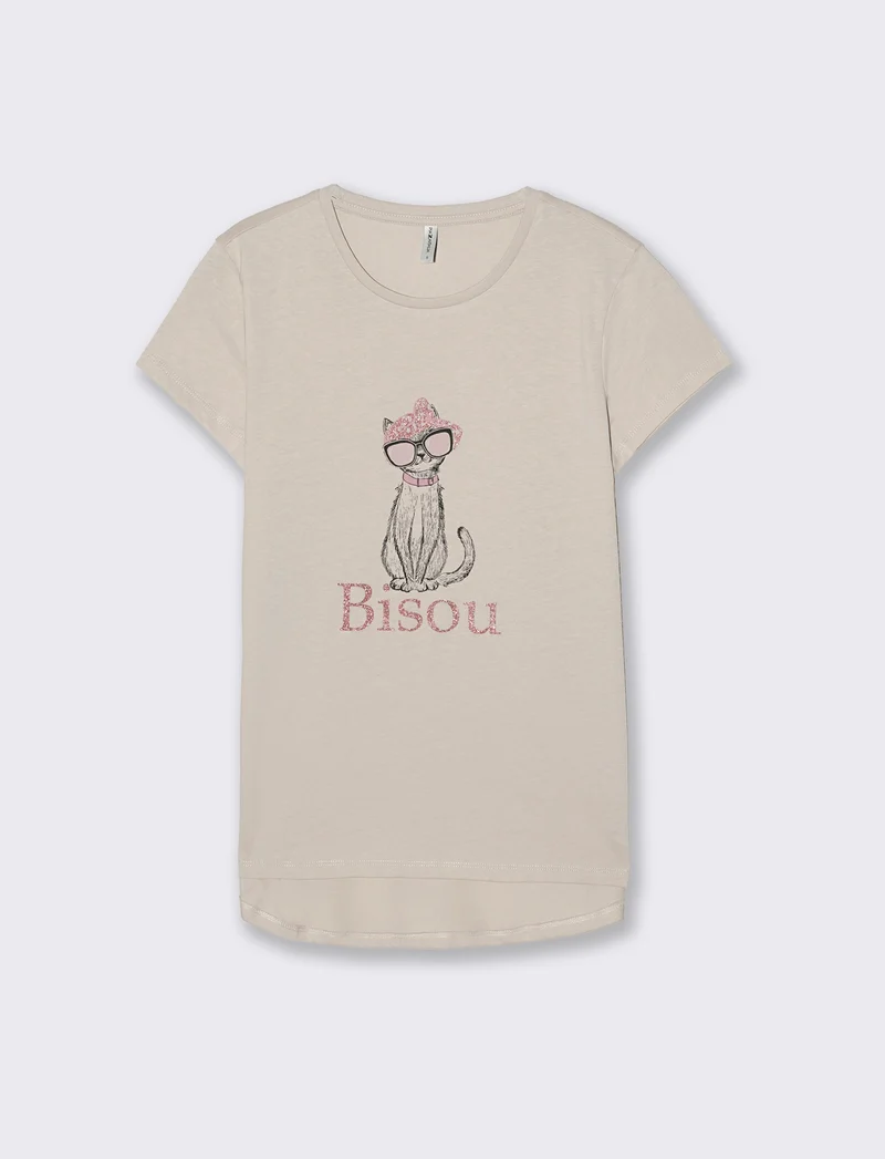 T-Shirt Manica Corta con Stampa Petto - Var 4