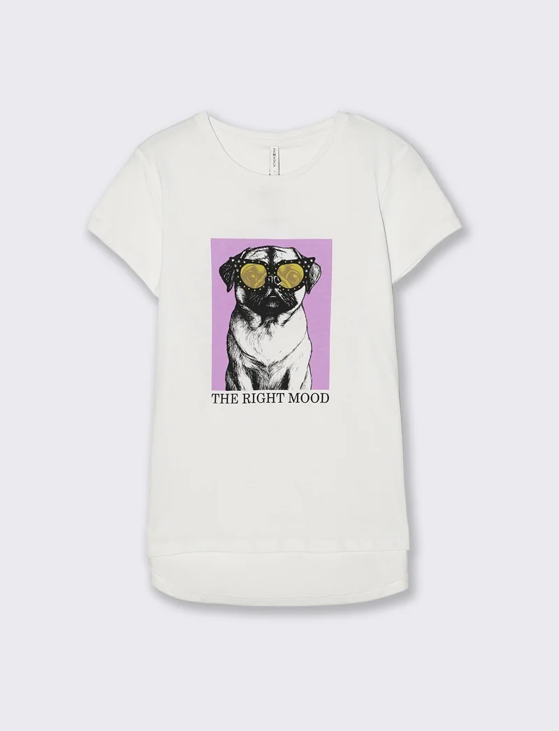 T-Shirt Manica Corta con Stampa Petto - var 1