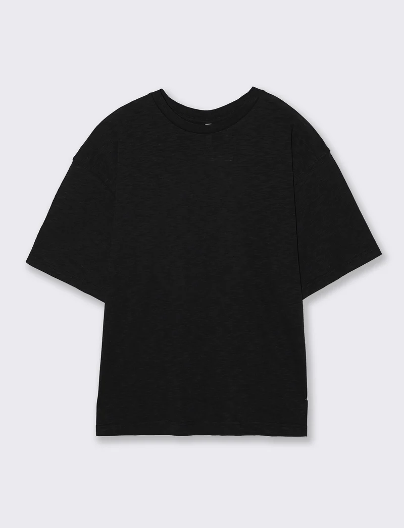 Shirt Girocollo Manica Corto Comoda - Nero