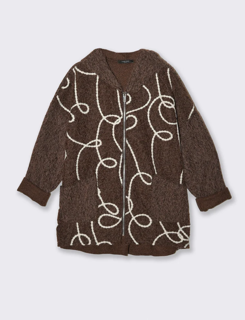 Cappotto con zip over size - Moro