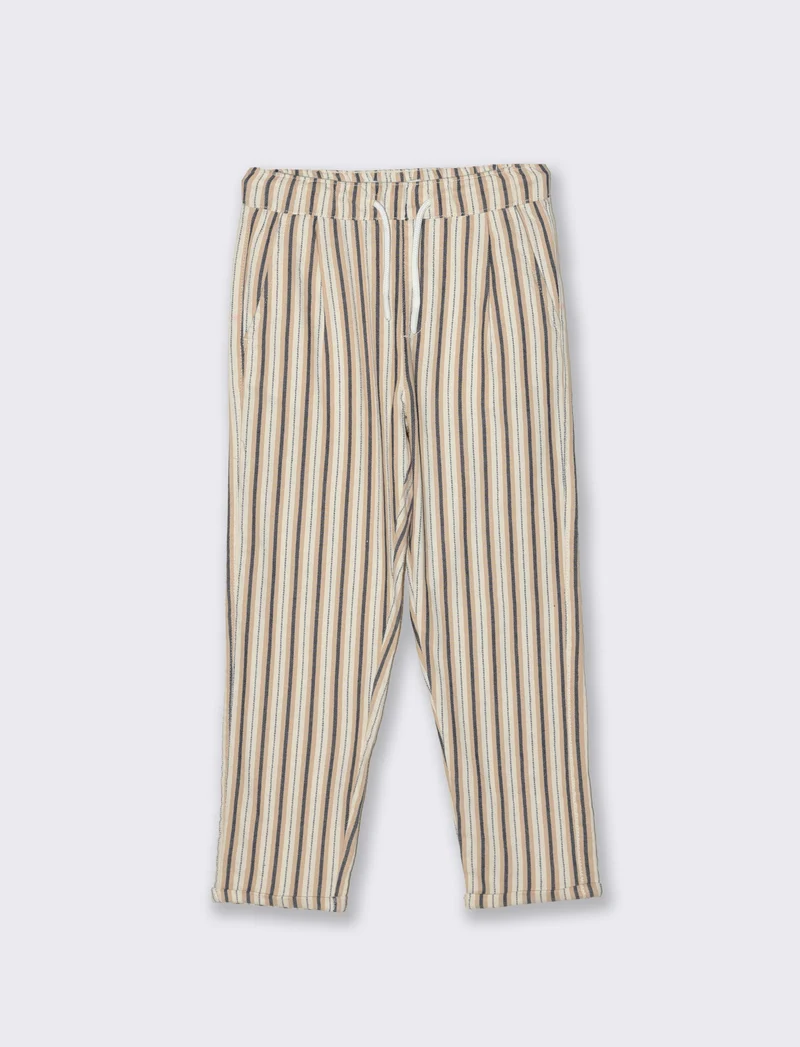 Pantaloni in cotone a righe con elastico - Righe