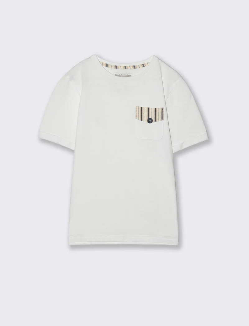 T-Shirt con Taschino - Bianco