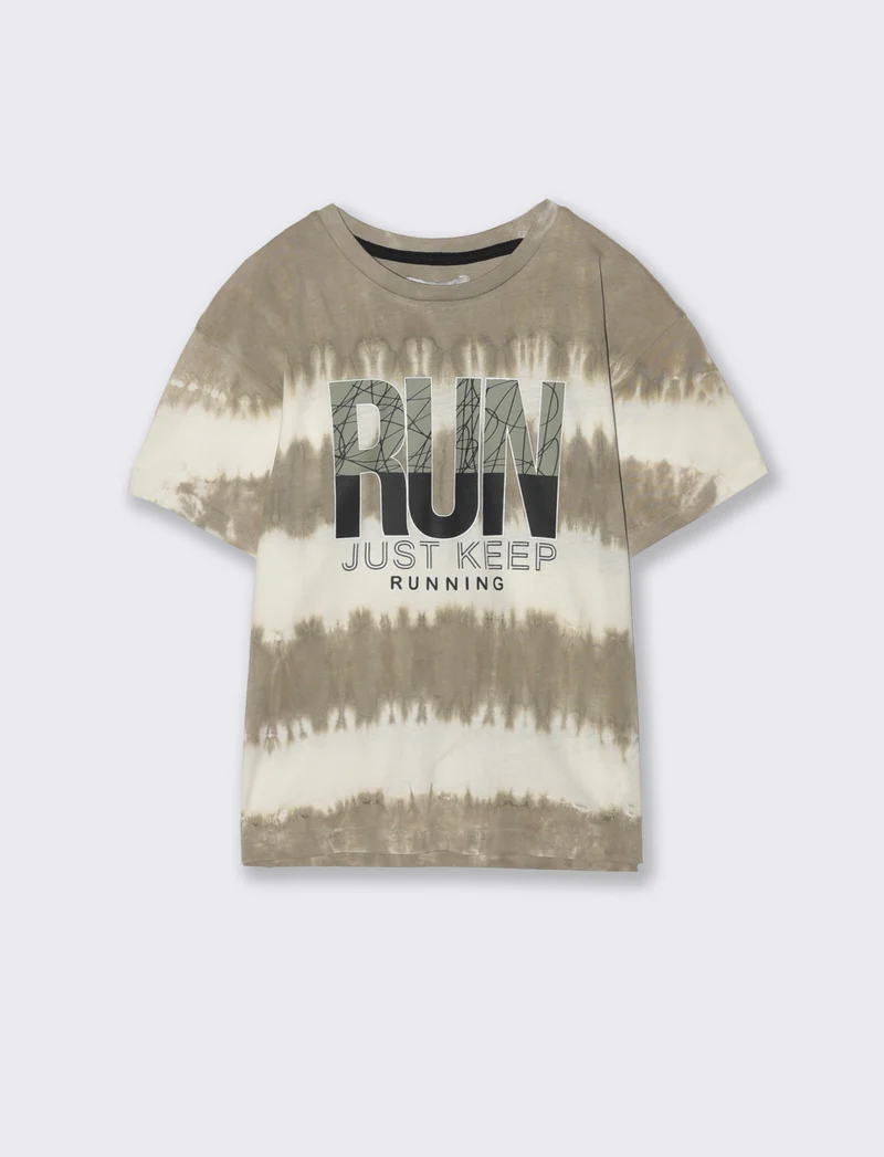 T-shirt girocollo tie-dye per l'estate - Grigio mastice