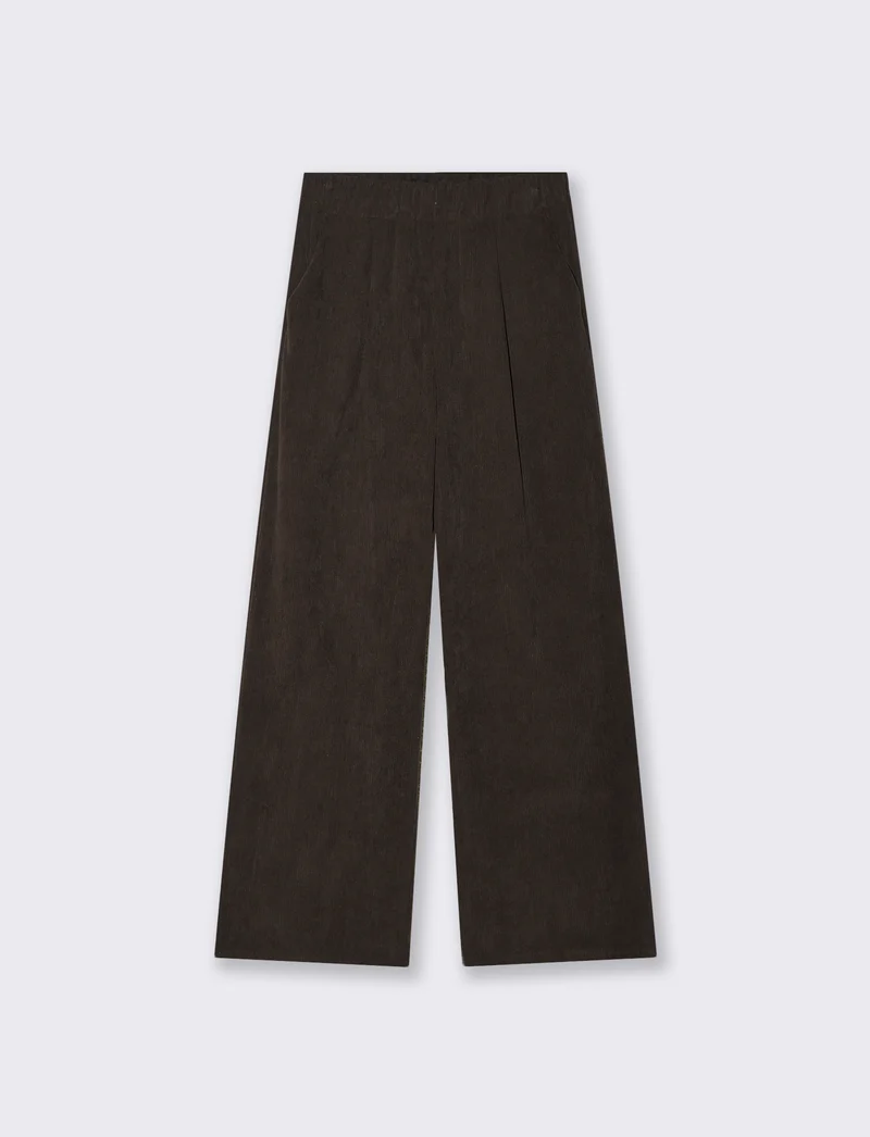 Pantalone largo in velluto - Moro