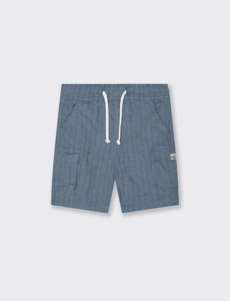 Bermuda eleganti con tasconi e coulisse - Azzurro