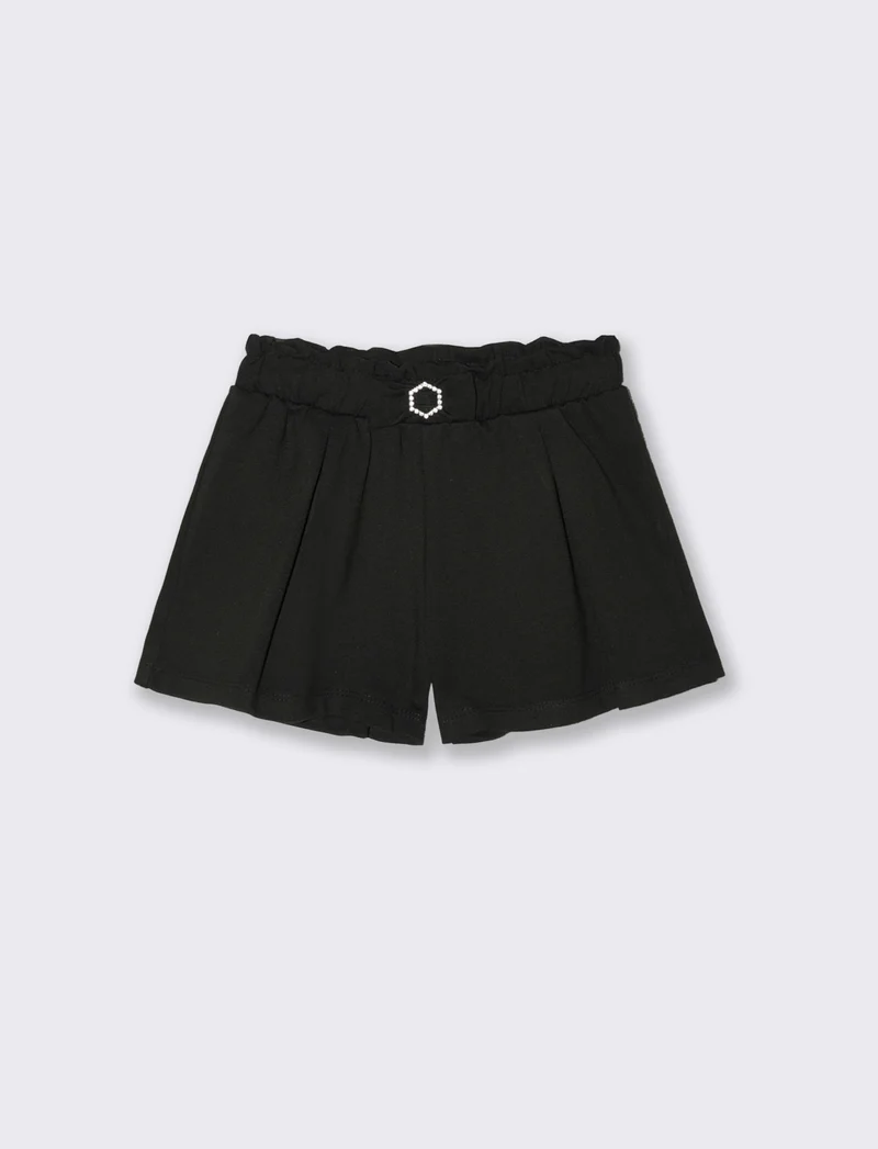 Short elegante in punto milano. - Nero